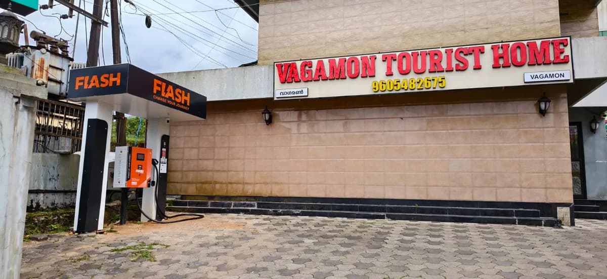 Flash Charge EV charging station at Vagamon, Idukki, Kerala